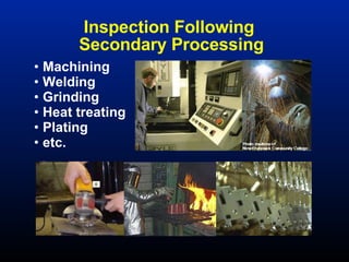 Machining Welding Grinding Heat treating Plating etc. Inspection Following  Secondary Processing 