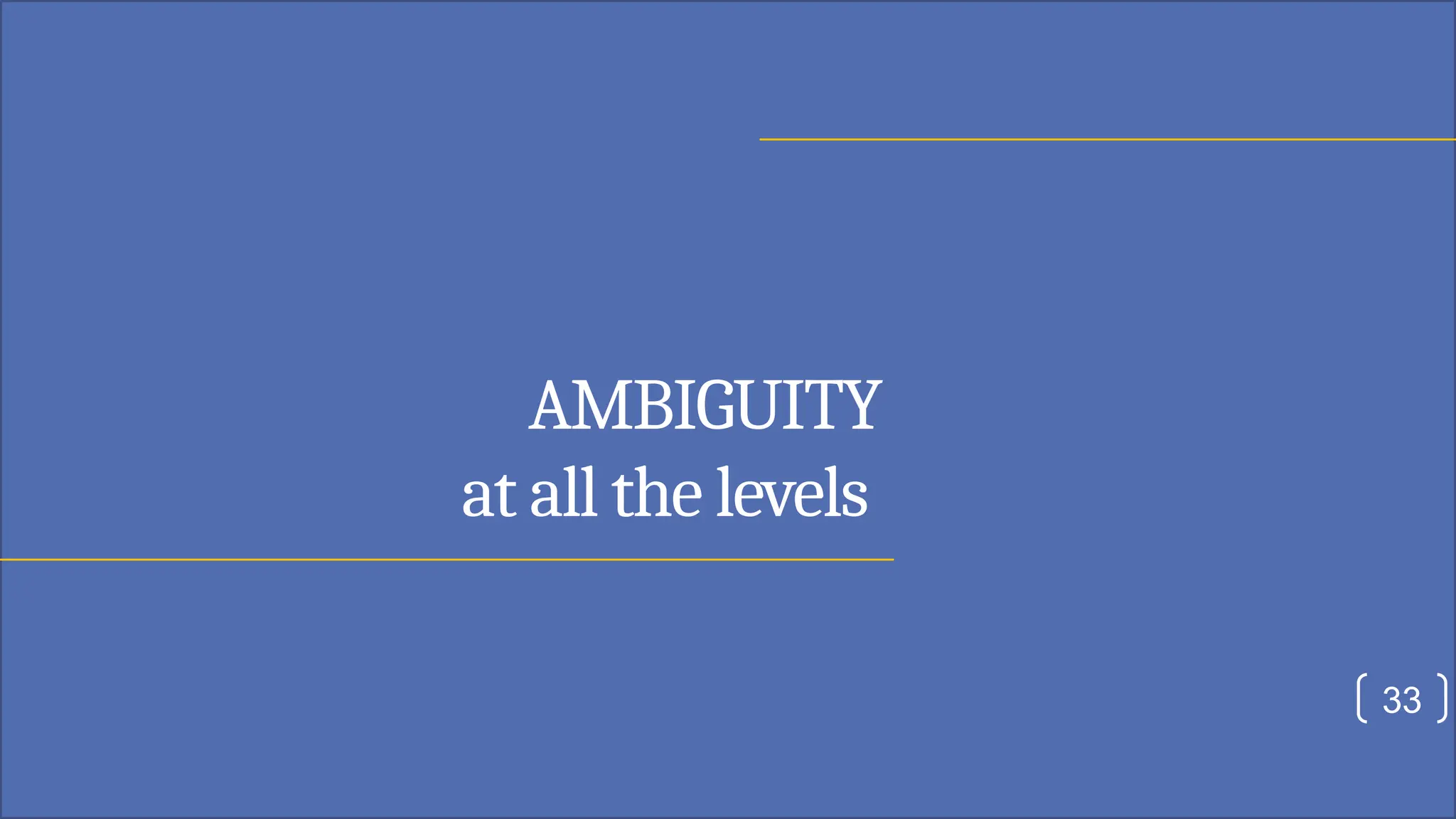 AMBIGUITY at all the levels 33 