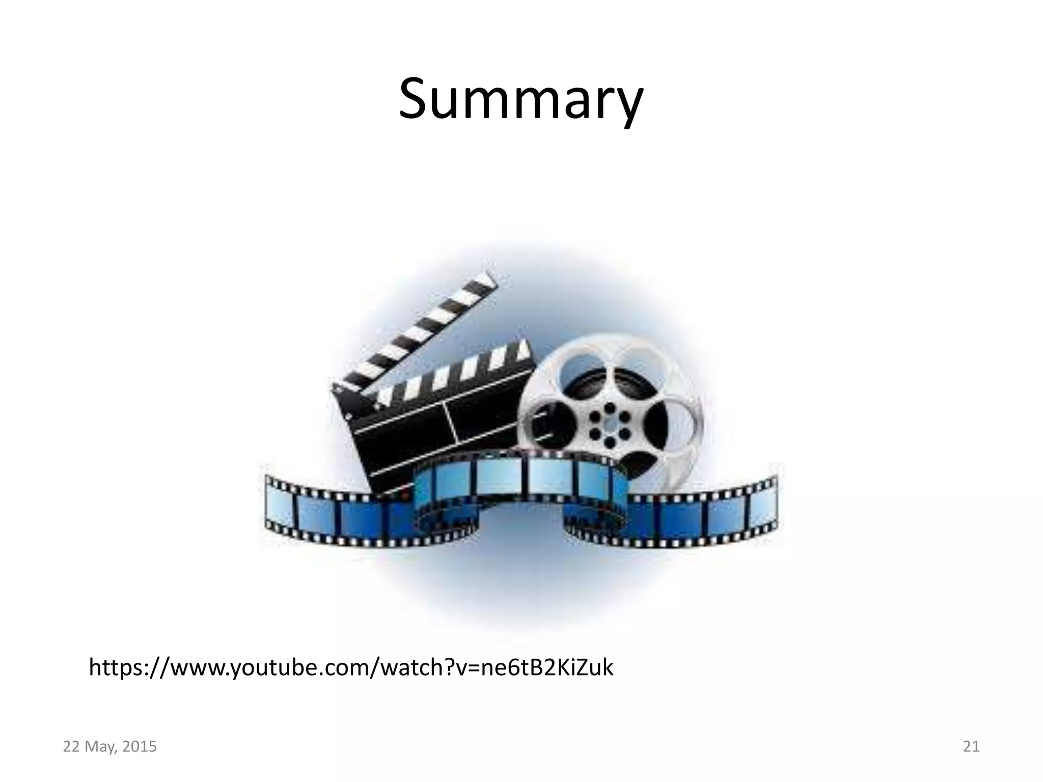Summary
22 May, 2015 21
https://www.youtube.com/watch?v=ne6tB2KiZuk
 