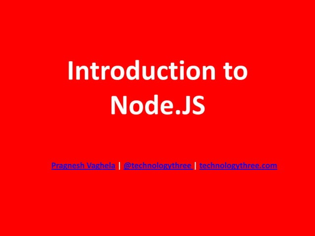Introduction to Node js | PPT