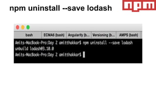 npm uninstall --save lodash
 