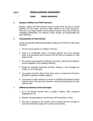 Introduction to non life insurance short course | PDF