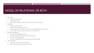 Introduction to NoSQL | PPTX | Databases | Computer Software and ...