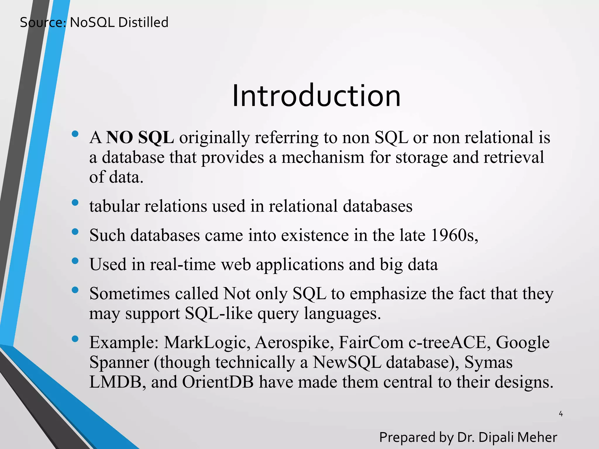 Introduction to NoSQL | PPTX