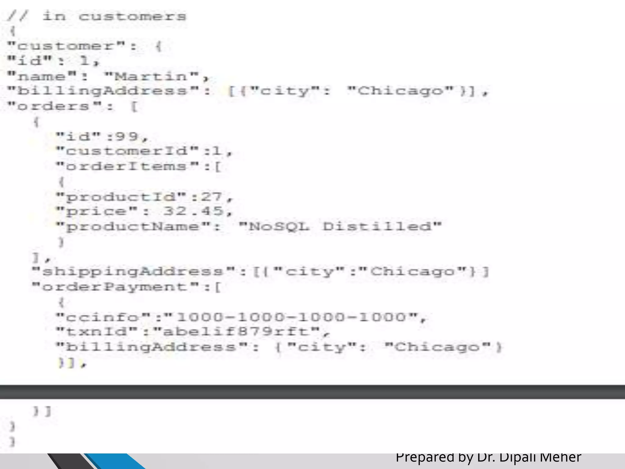 Source: NoSQL Distilled
Prepared by Dr. Dipali Meher
46
 