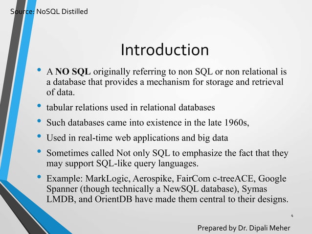 Introduction to NoSQL | PPTX