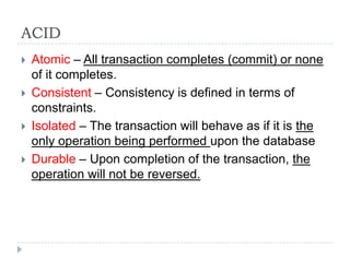 Introduction to NoSQL Database | PPT