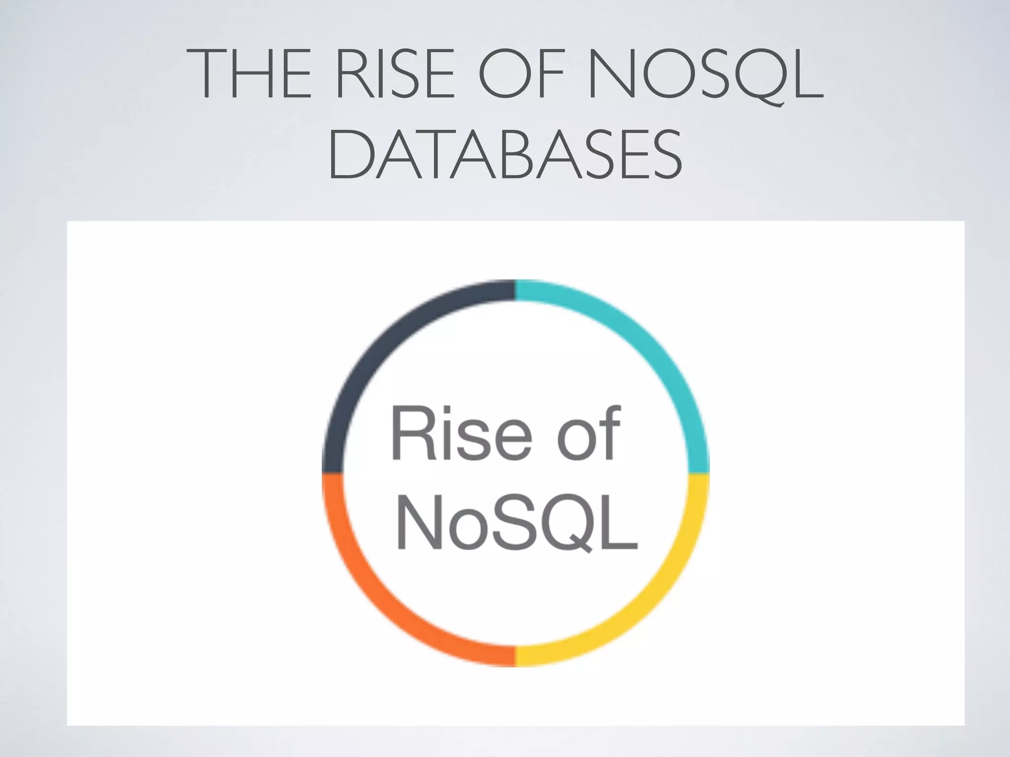 THE RISE OF NOSQL
DATABASES
 