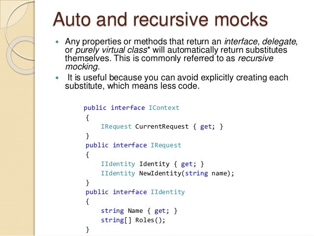 Introduction to nsubstitute