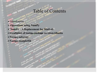 Introduction to numpy | PPT
