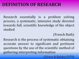 Introduction to nursing research | PPTX