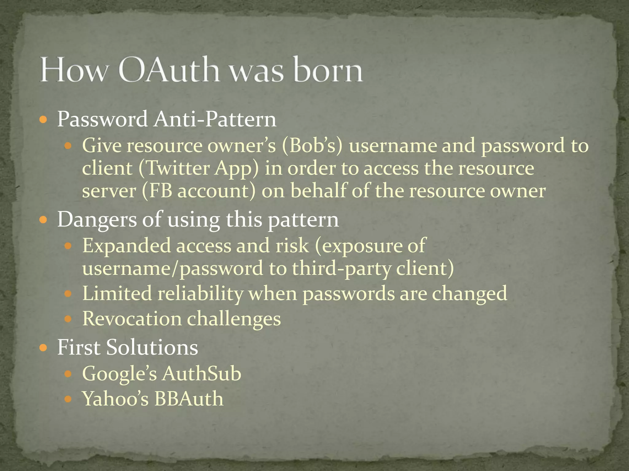 Introduction to OAuth 2.0 - Part 1 | PPT