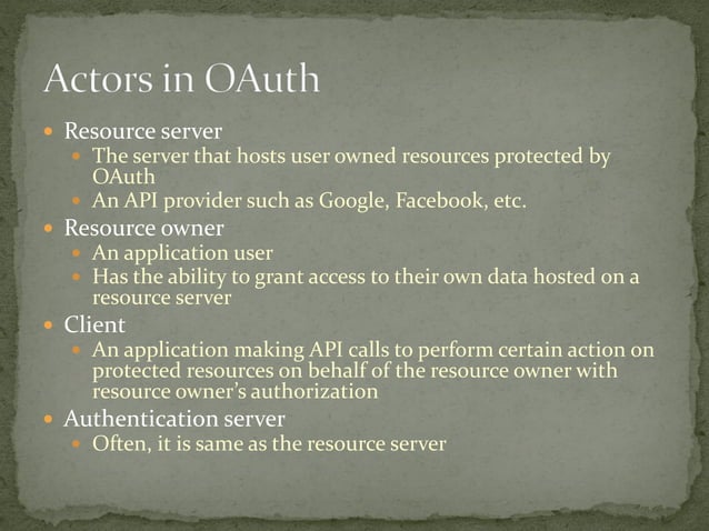 Introduction to OAuth 2.0 - Part 1 | PPT