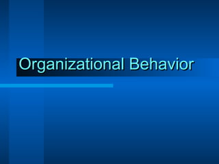Organizational BehaviorOrganizational Behavior
 