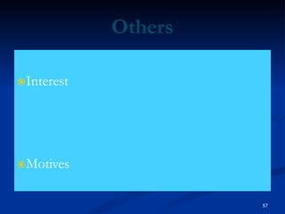 Others
Interest
57
Motives
 
