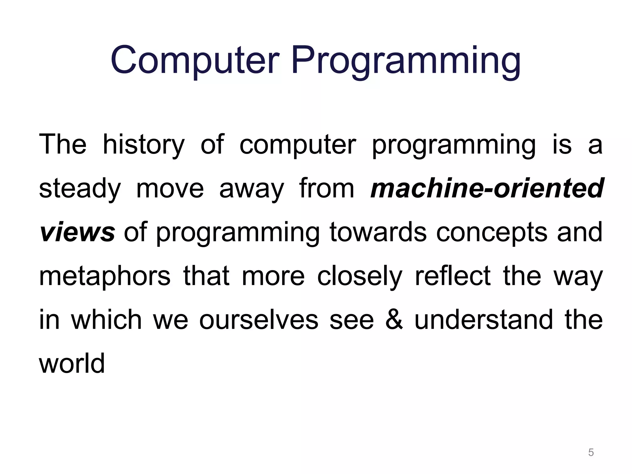 Introduction to Object Oriented Programming | PPT