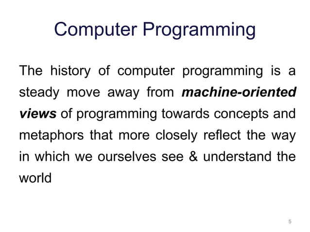 Introduction to Object Oriented Programming | PPT