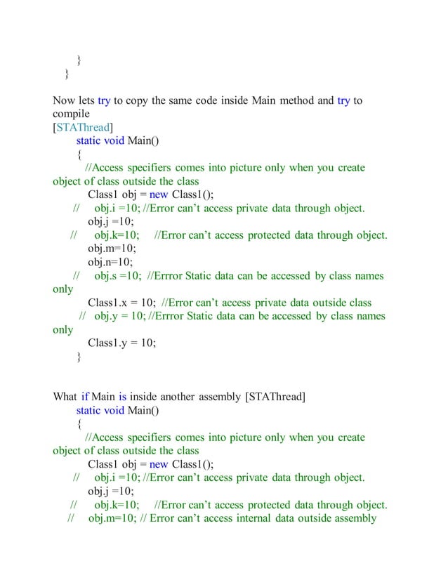 Introduction to object oriented programming concepts | PDF