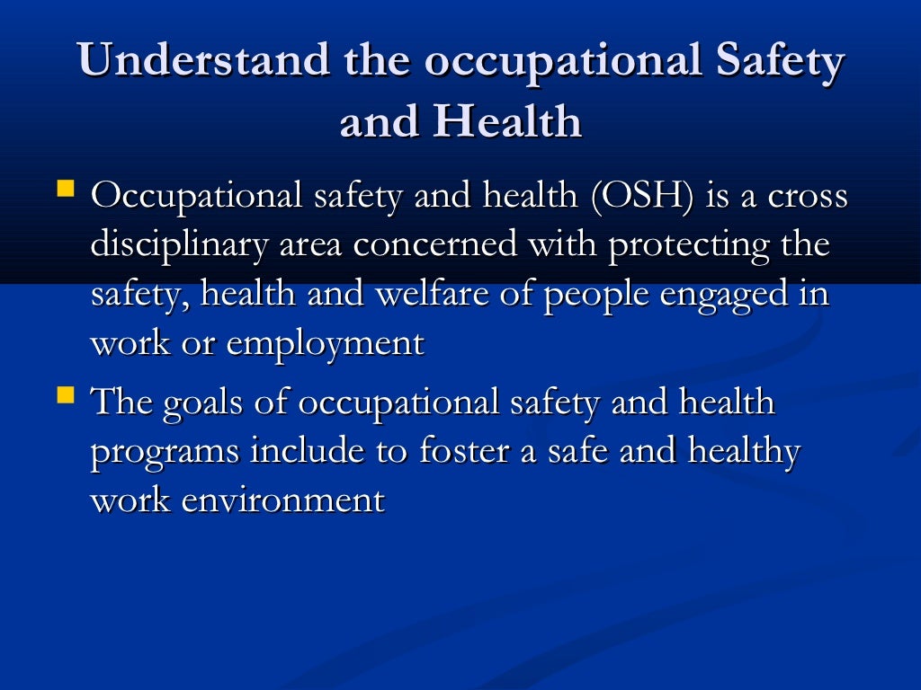 Introduction to occupational safety and health