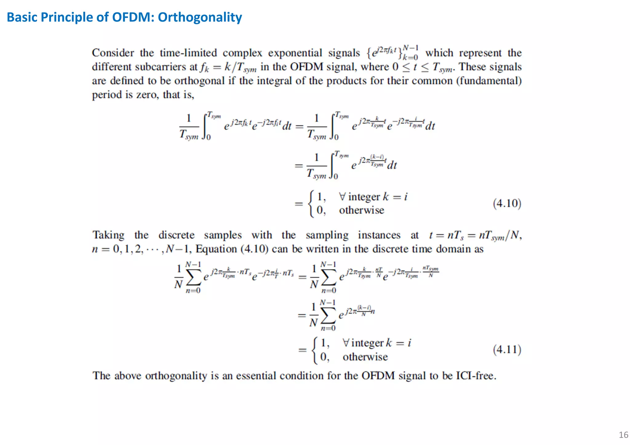 16
Basic Principle of OFDM: Orthogonality
 
