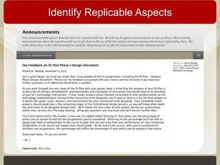 Identify Replicable Aspects

 