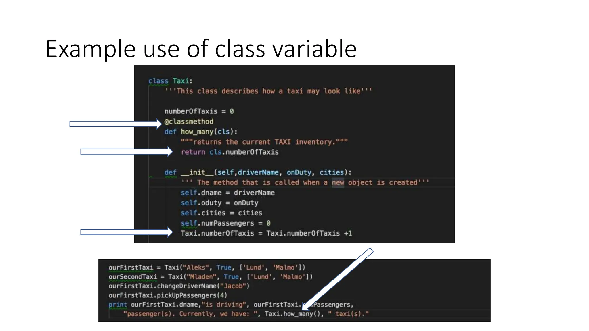 Example use of class variable
 