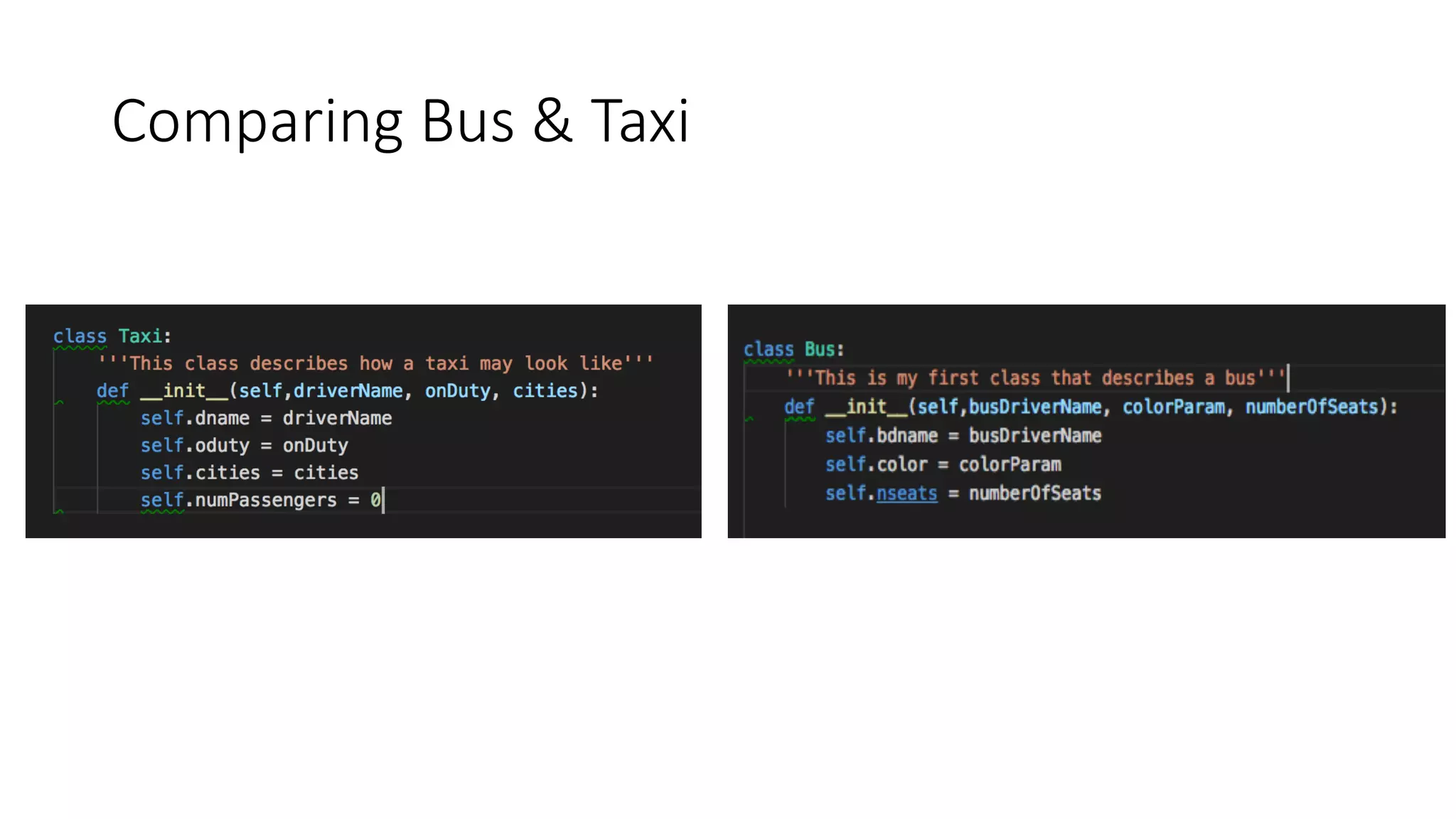 Comparing	Bus	&	Taxi
 