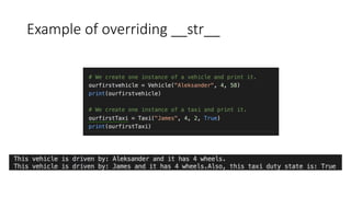 Example	of	overriding	__str__
 