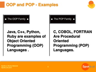 Introduction To OOPS - Class And Object | PPT