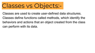 Introduction to OOPS in Python bsics-.pptx | Programming Languages ...