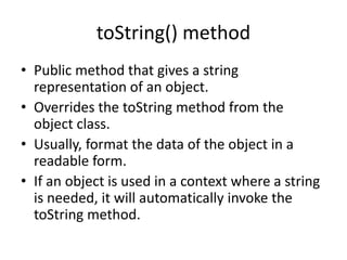 Introduction to OOP with java | PPTX | Programming Languages | Computing