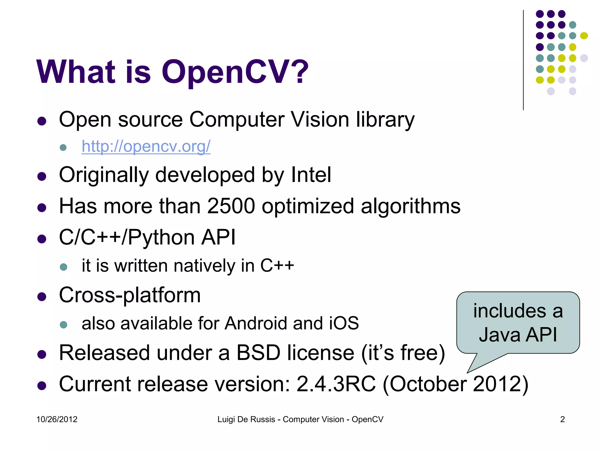 Introduction to OpenCV | PPT