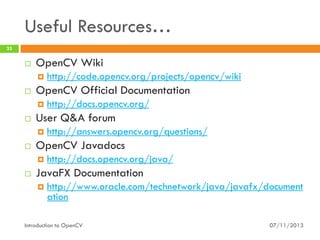 Introduction to OpenCV (with Java) | PDF