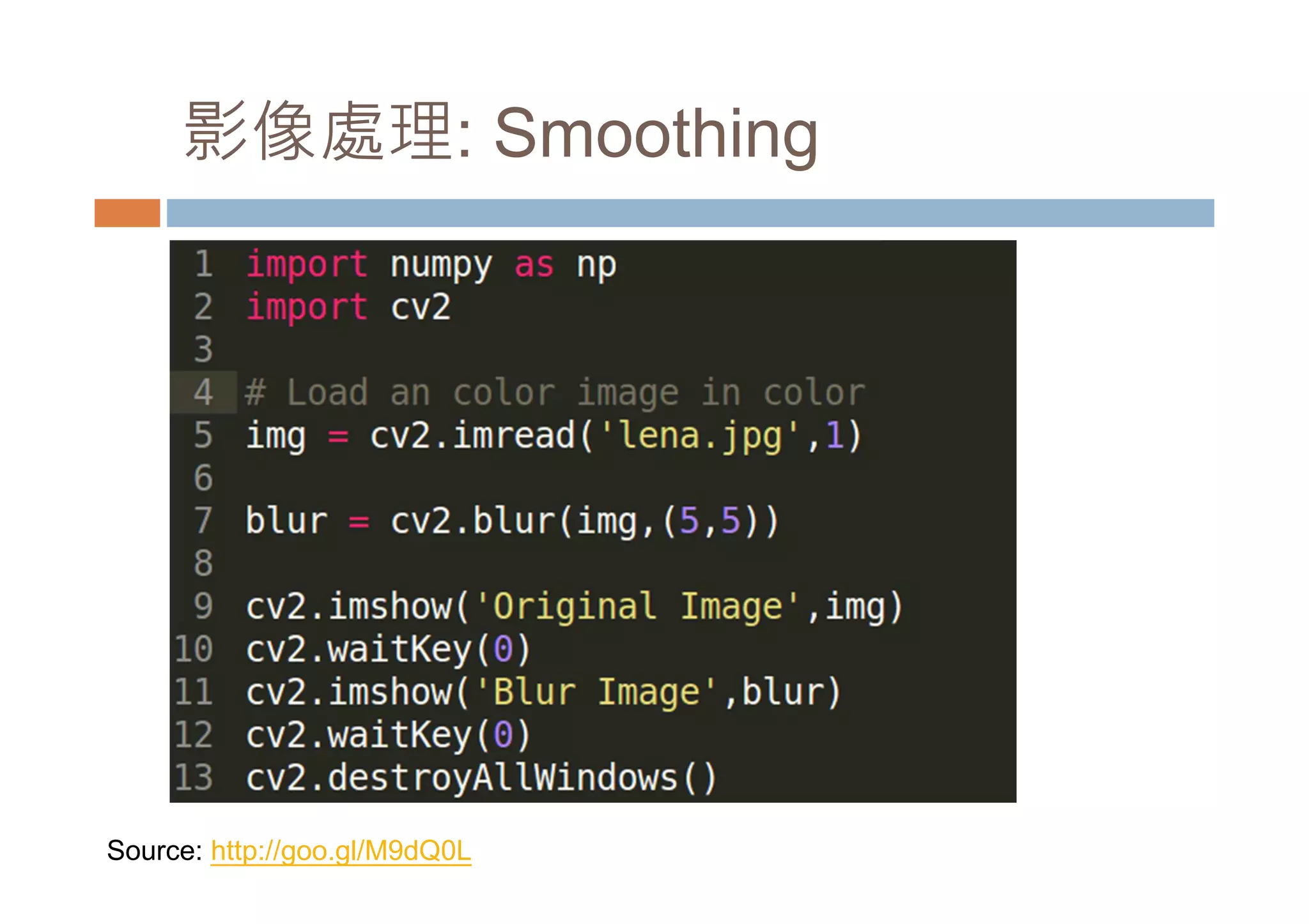 Introduction to OpenCV with python (at taichung.py) | PDF