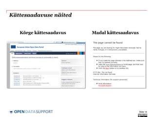 DATASUPPORTOPEN
Kättesaadavuse näited
Kõrge kättesaadavus Madal kättesaadavus
Slide 14
 