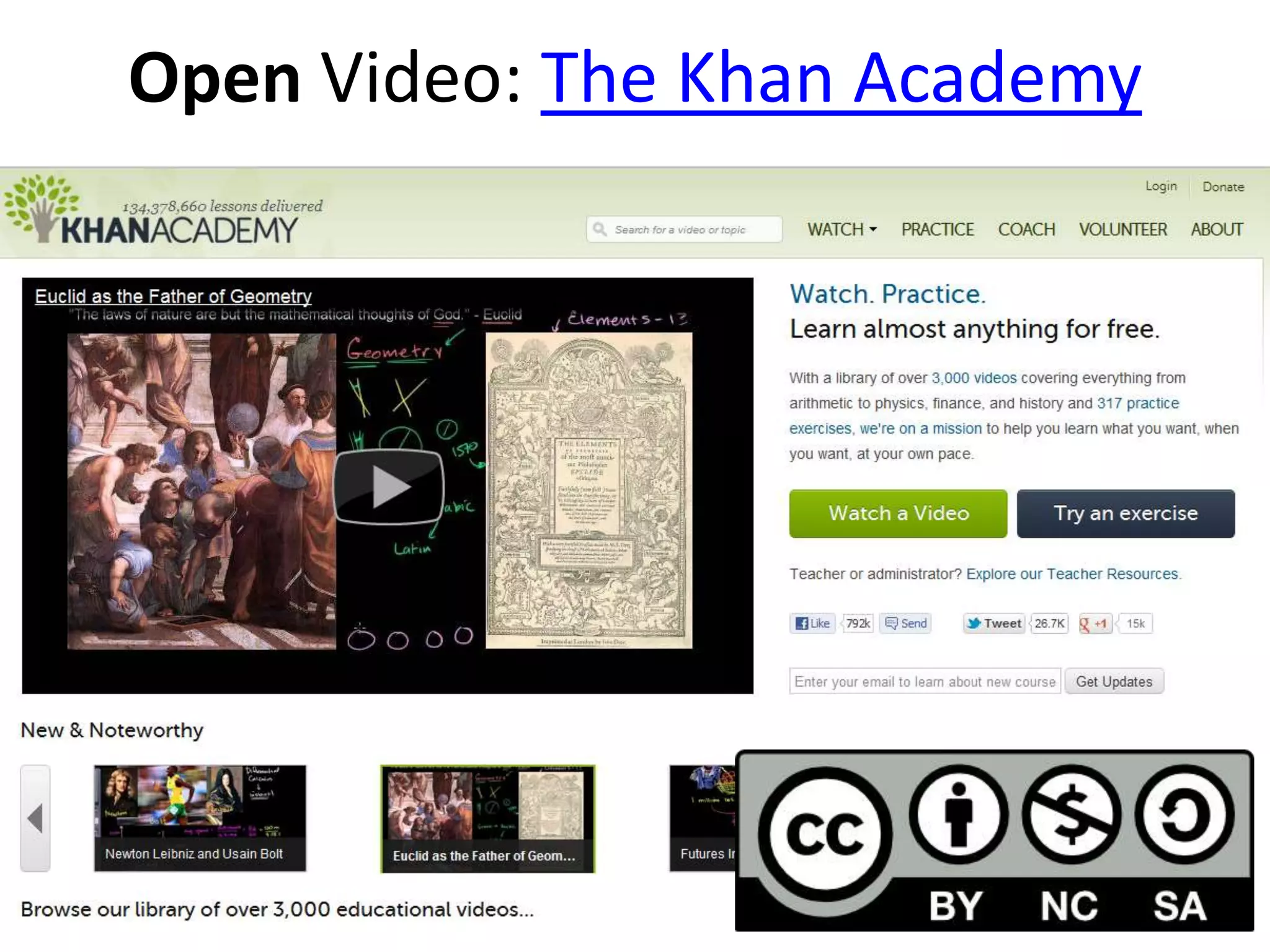 Open Video: The Khan Academy
 