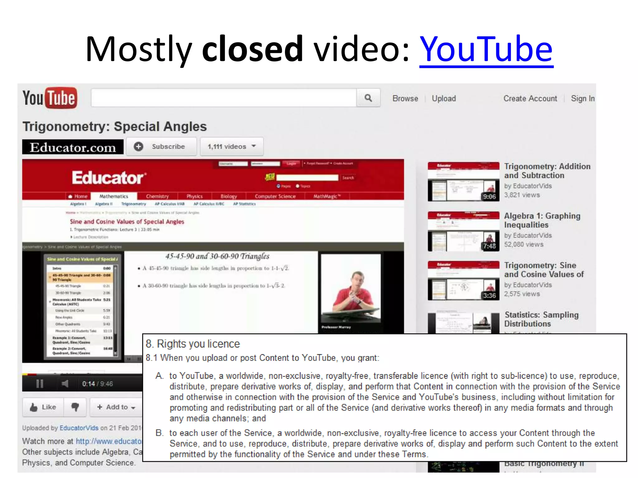 Mostly closed video: YouTube
 
