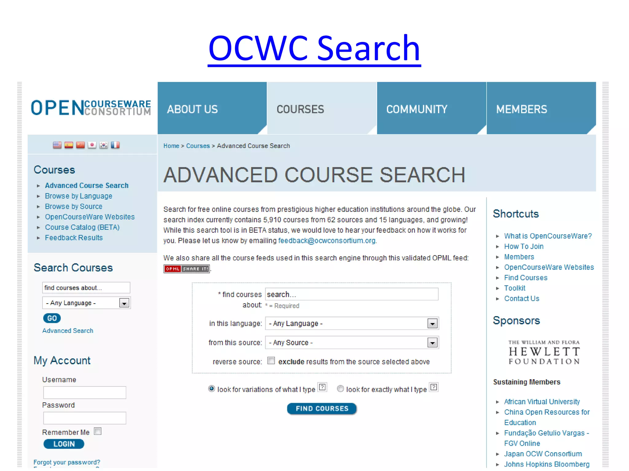 OCWC Search
 