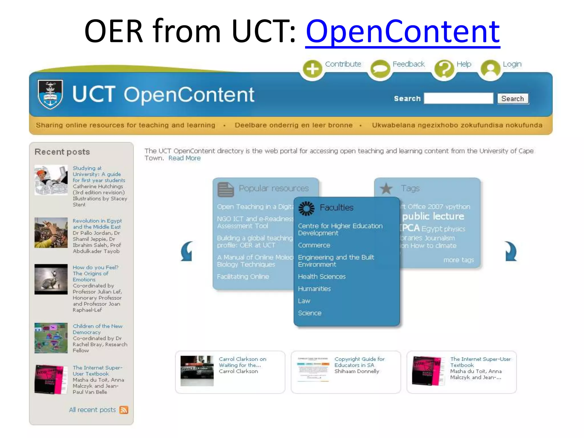 OER from UCT: OpenContent
 