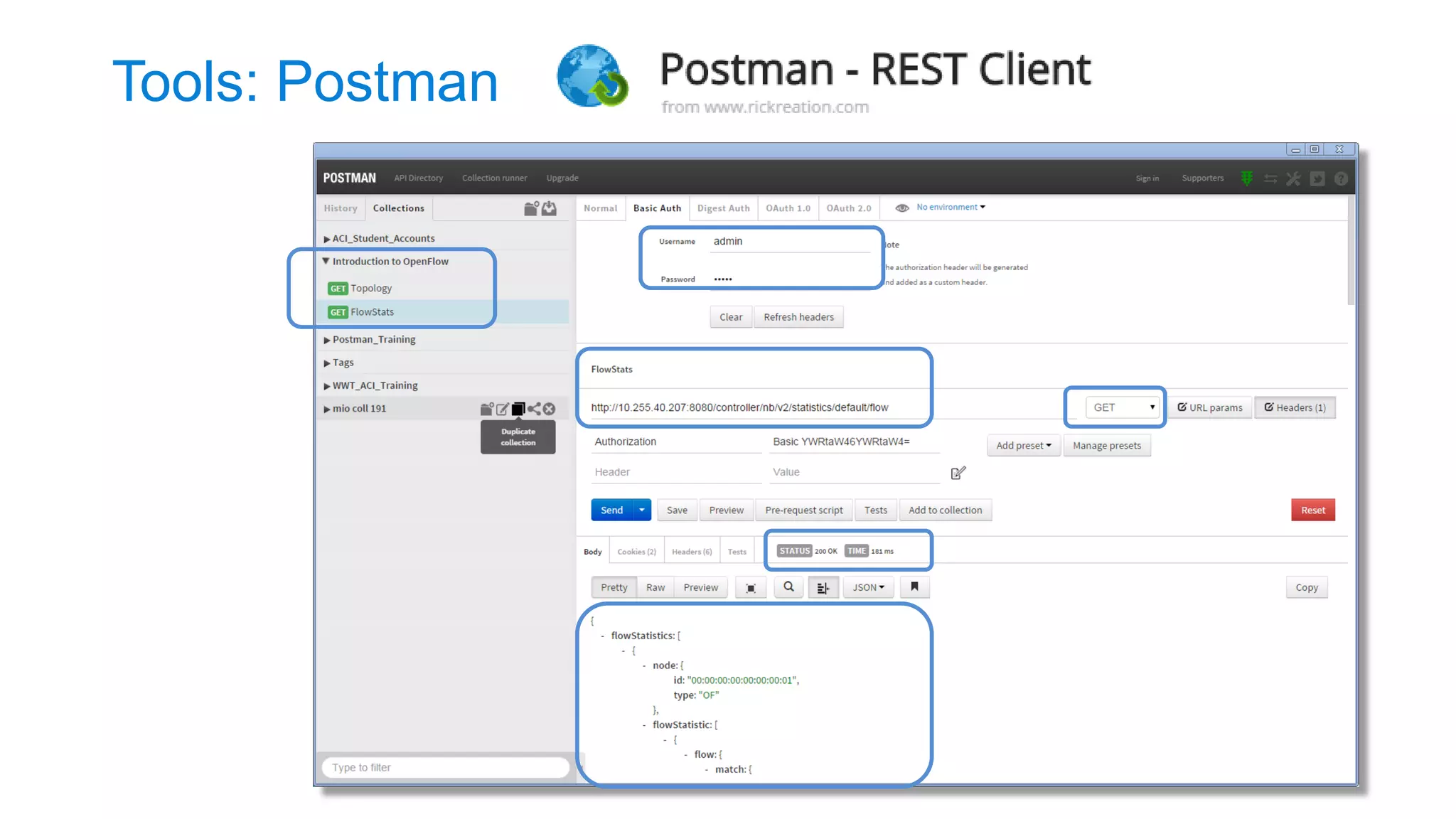 Tools: Postman  