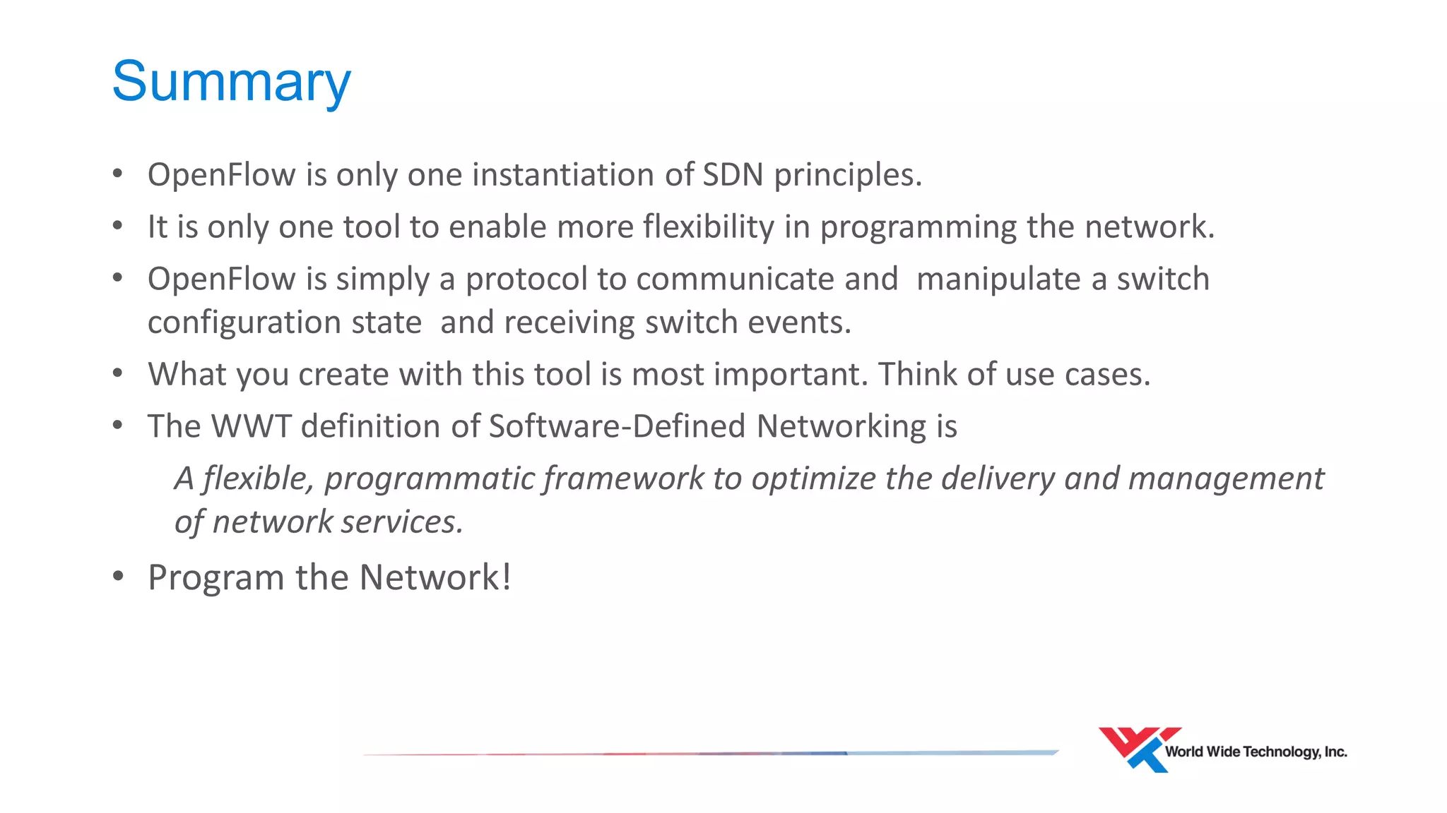 Security-Defined Routing Demonstration Video 
•Slides are posted at http://www.slideshare.net/joelwking/security-defined-routingcybergamutv11 
•Watch the video to see how security-defined routing combines cyber analytics and SDN to protect the network: 
•http://youtu.be/KvZuklmi9uU  
