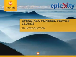 OPENSTACK-POWERED PRIVATE
CLOUDS
AN INTRODUCTION
1
 