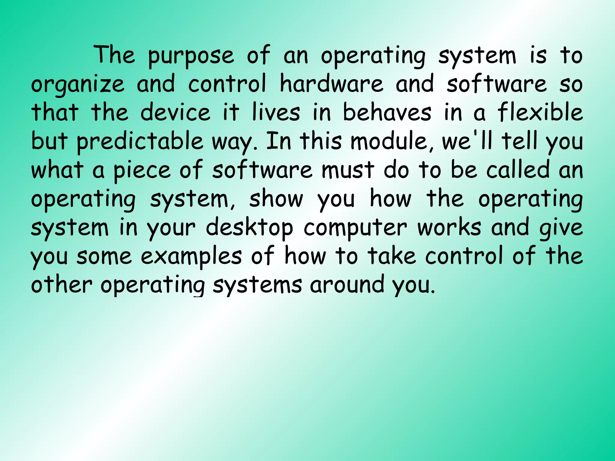 Introduction To Operating System | PPT | Operating Systems | Computer ...