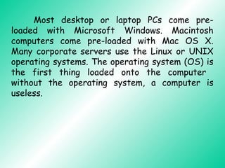 Introduction To Operating System | PPT
