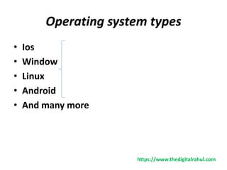Introduction to operating system || Lecture-3 || Basic computer skill ...