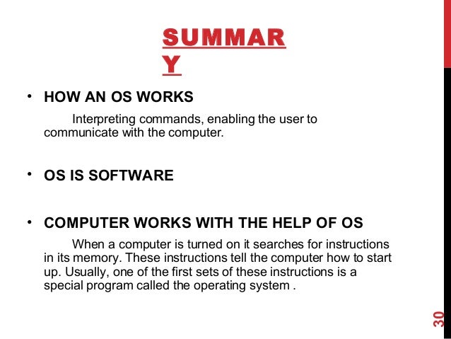 introduction to operating system how an operating system works