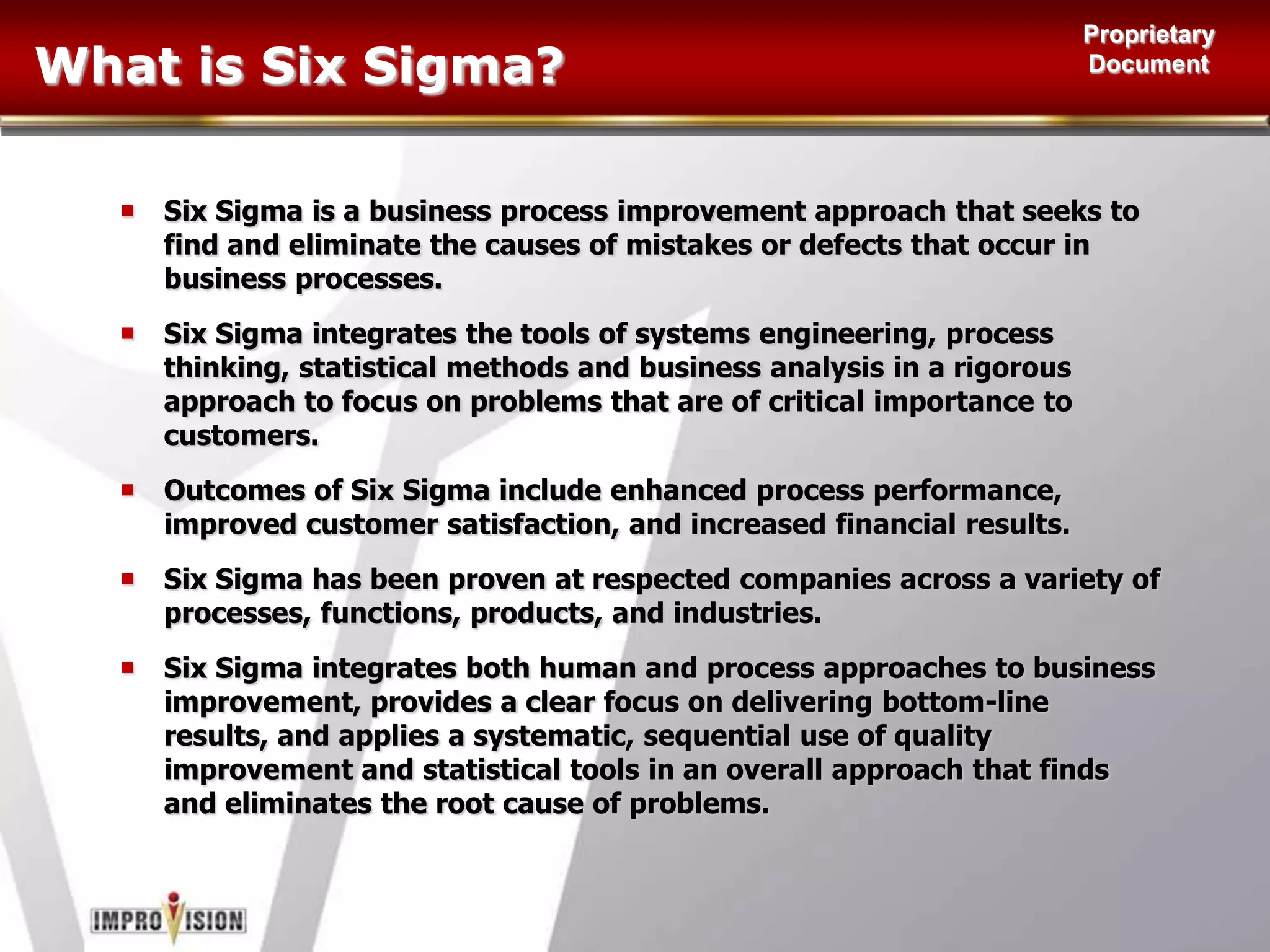 Businesses Process Management provides tools to meet these challenges, through the identification of Continuous Operational Improvement Opportunities.Key Concepts of Continuous ImprovementDoing the RightThingsCustomer FocusDoing ThingsRightWork Process Improvement Continuous MeasurementFact-basedSupportive Work EnvironmentInvolving Everyonein making it happen