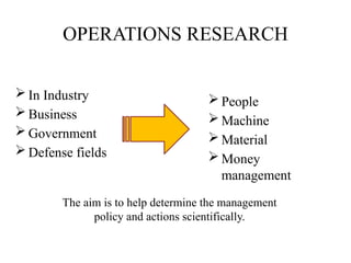 Introduction to Operation Research and Production Management | PPTX