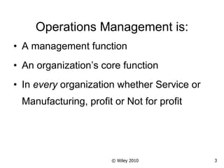 Introduction to operations management