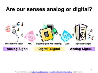 Anuradha Udunuwara | udunuwara@ieee.org | www.linkedin.com/in/anuradhau | @AnuradhU
Are our senses analog or digital?
15
 